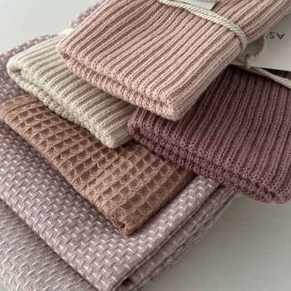 Aspegren Denmark - Dishcloth - Organic Cotton - Knitted - Ripple - Powder