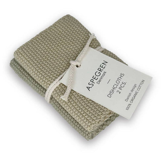 Aspegren Denmark - Dishcloths - Organic Cotton - Set of 2 - Knitted - Pampas