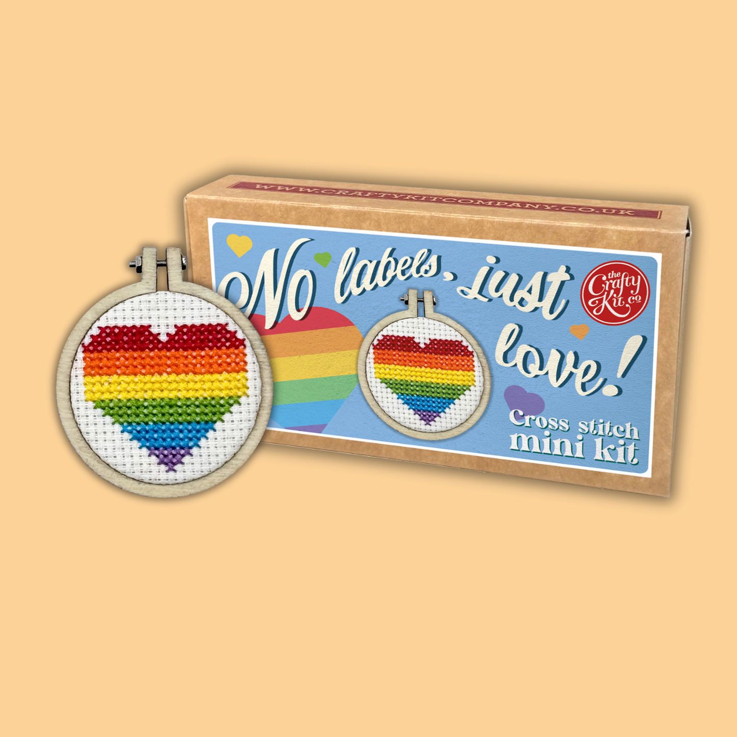 Mini Matchbox Kits - No Labels, Just Love Mini Matchbox Cross Stitch Kit
