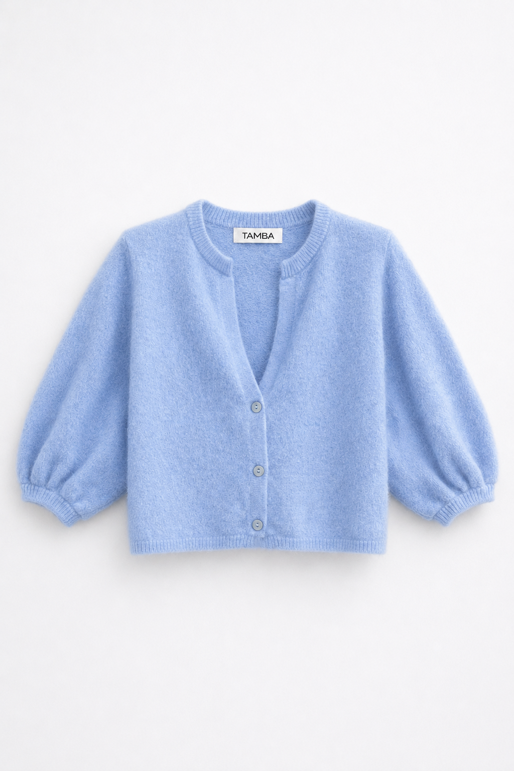 TAMBA - Angora knitted cardigan with V-neck