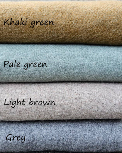 NorraVilla - Wool  Blanket - Solid Color Green