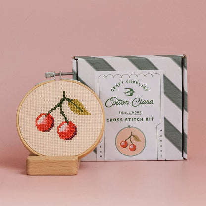 Cotton Clara Craft Kits & Supplies - Cherry Cross Stitch Kit