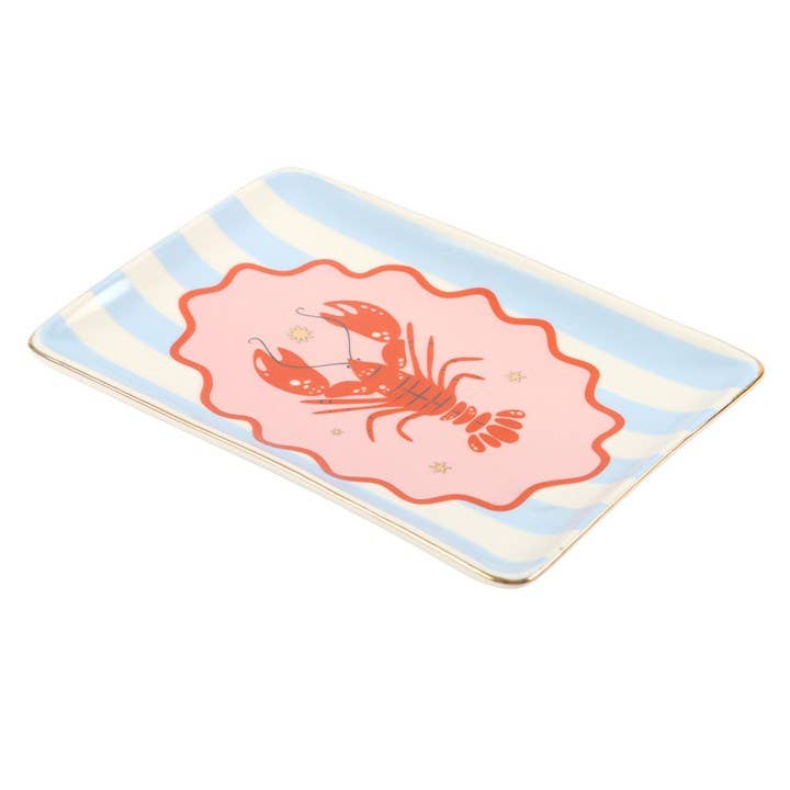 Something Different - Striped Lobster Coastal Trinket Dish