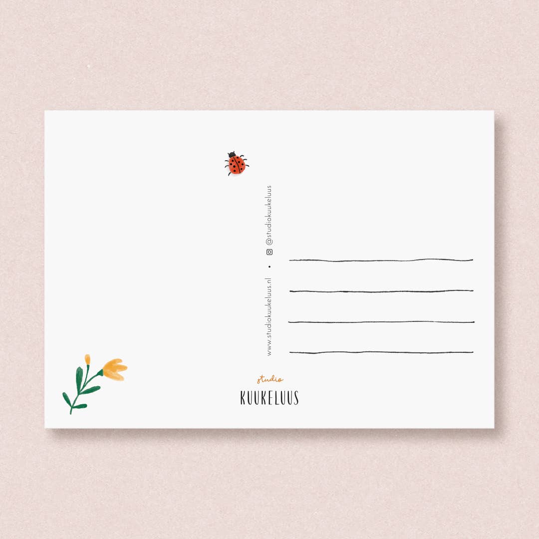 Studio Kuukeluus - Glass Of Flowers Postcard