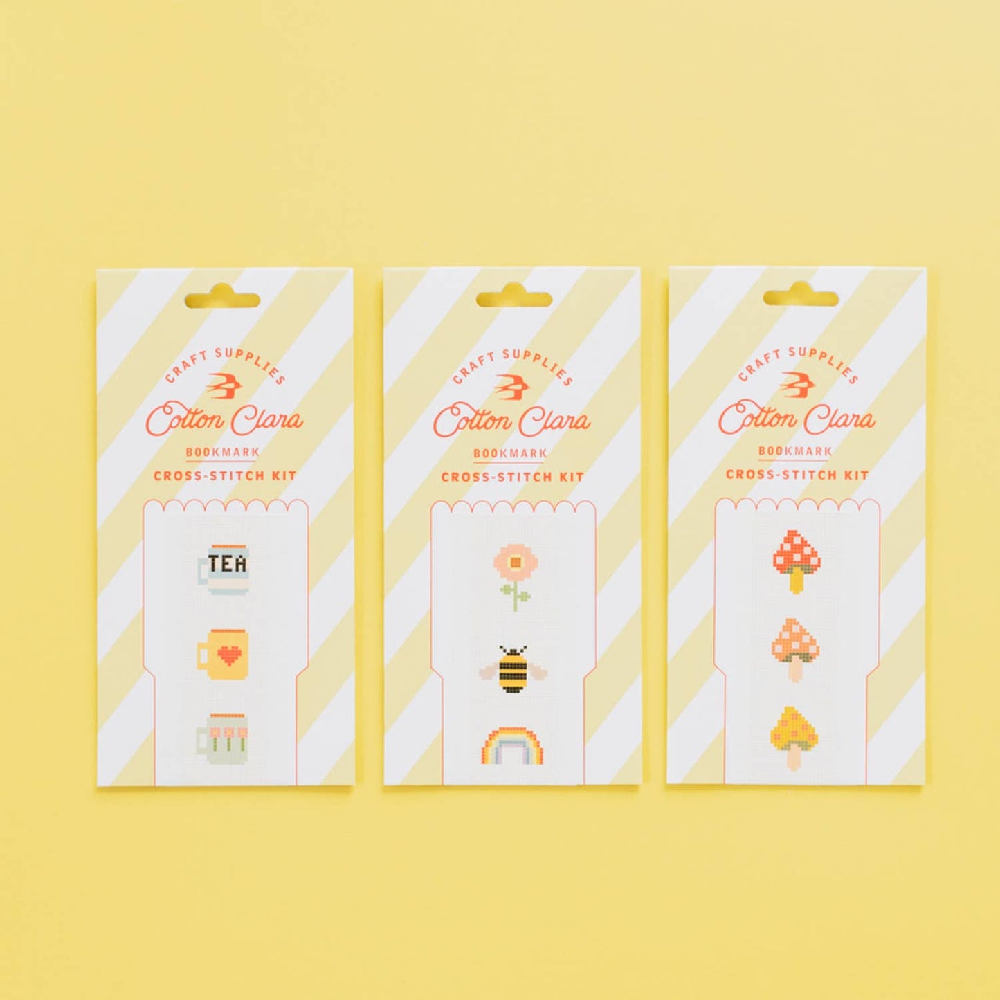 Cotton Clara Craft Kits & Supplies - Tea/Mugs Cross Stitch Bookmark Kit