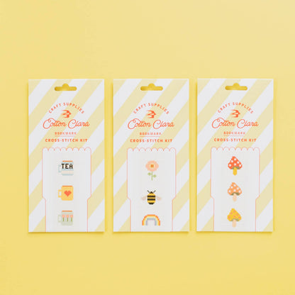 Cotton Clara Craft Kits & Supplies - Tea/Mugs Cross Stitch Bookmark Kit