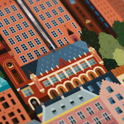 The City Works - The Hague A3 Blockprint