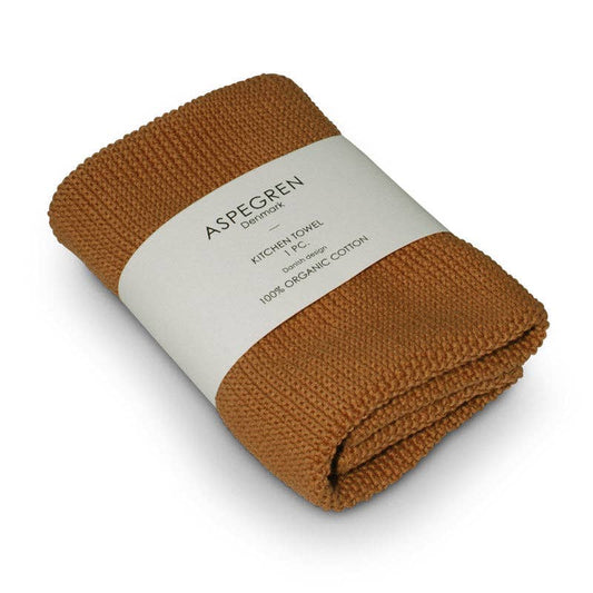 Aspegren Denmark - Kitchen Towel - 100% Organic - Knitted - Solid - Inca Gold