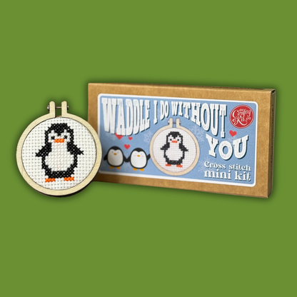Mini Matchbox Kits - Waddle I Do Without You Mini Matchbox Cross Stitch Kit