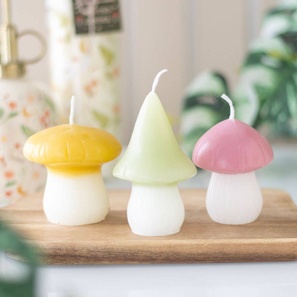 Something Different- Set of 3 Pastel Mushroom Candles