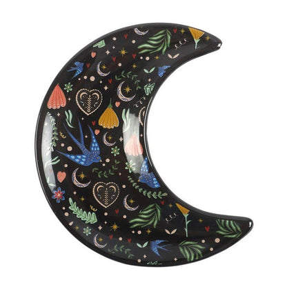 Something Different - Midnight Bloom Crescent Moon Trinket Dish