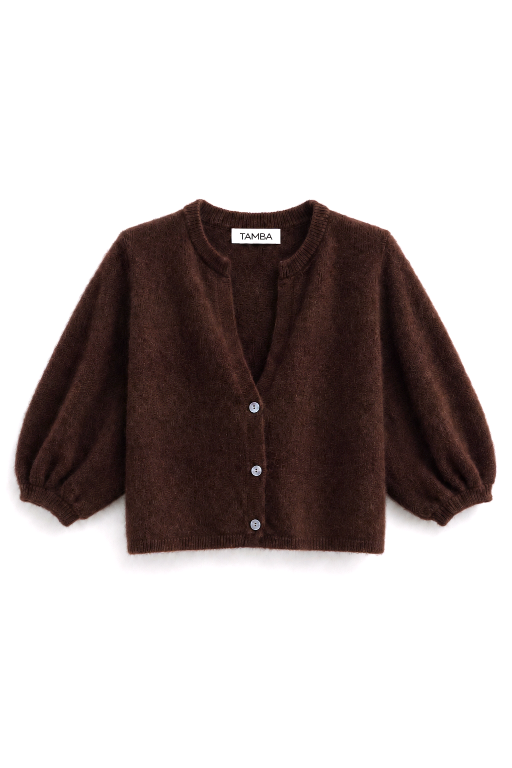 TAMBA - Angora knitted cardigan with V-neck