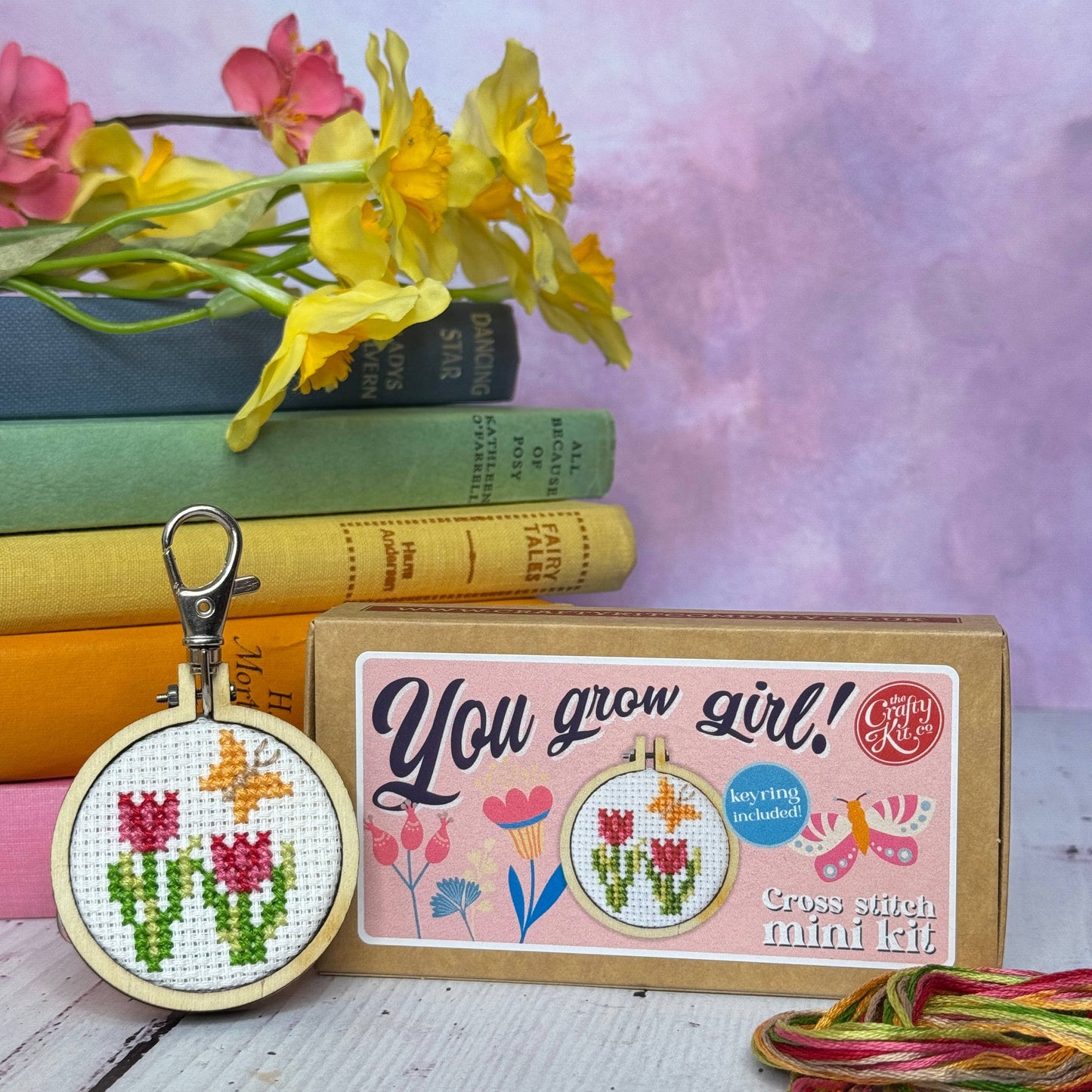 Mini Matchbox Kits - You Grow Girl! Mini Matchbox Cross Stitch Kit