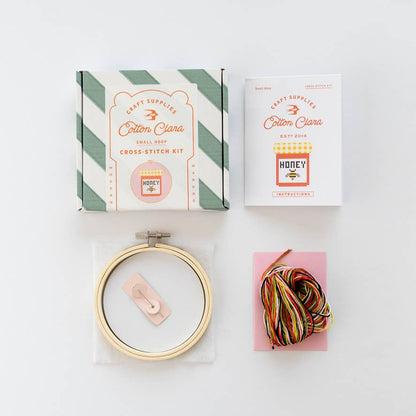 Cotton Clara Craft Kits & Supplies - Honey Jar Cross Stitch Kit
