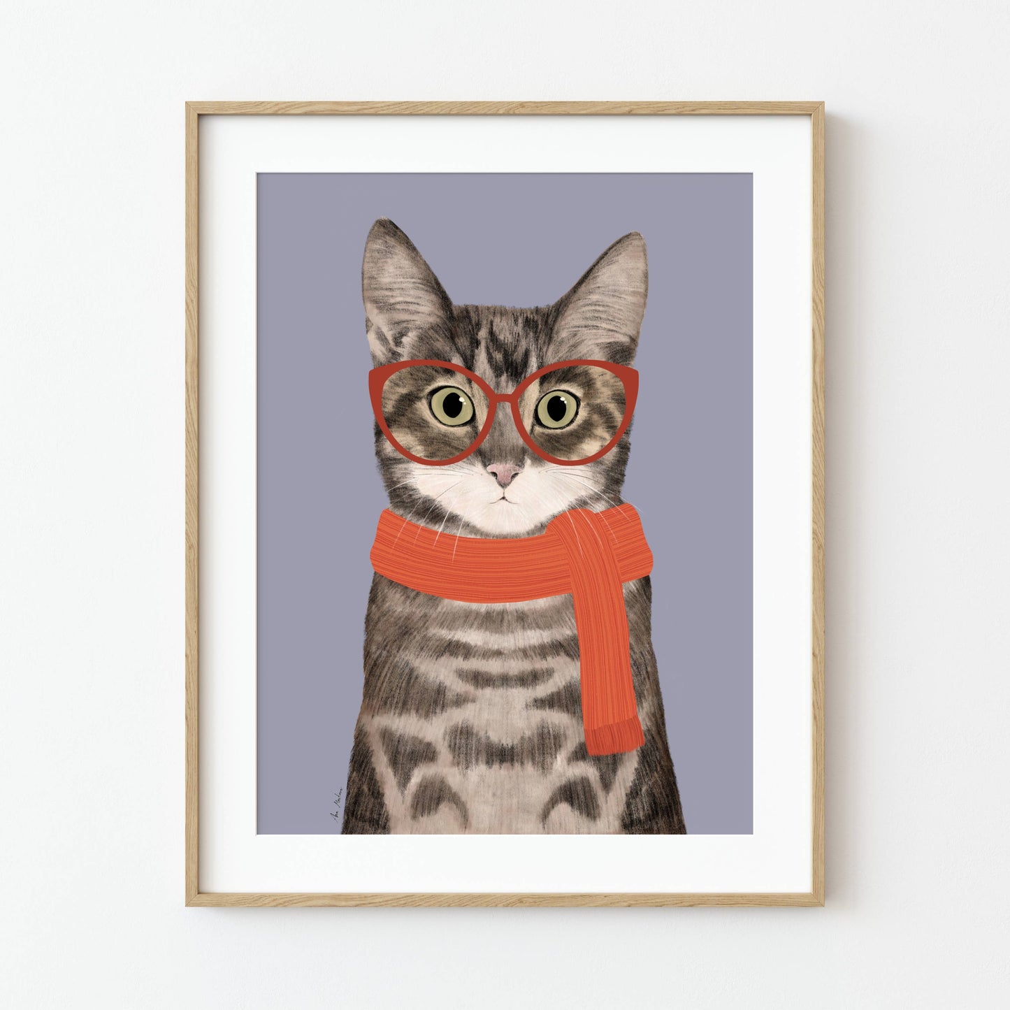 El buen limón -  "Cat with scarf" art Print