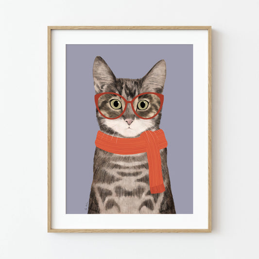 El buen limón -  "Cat with scarf" art Print