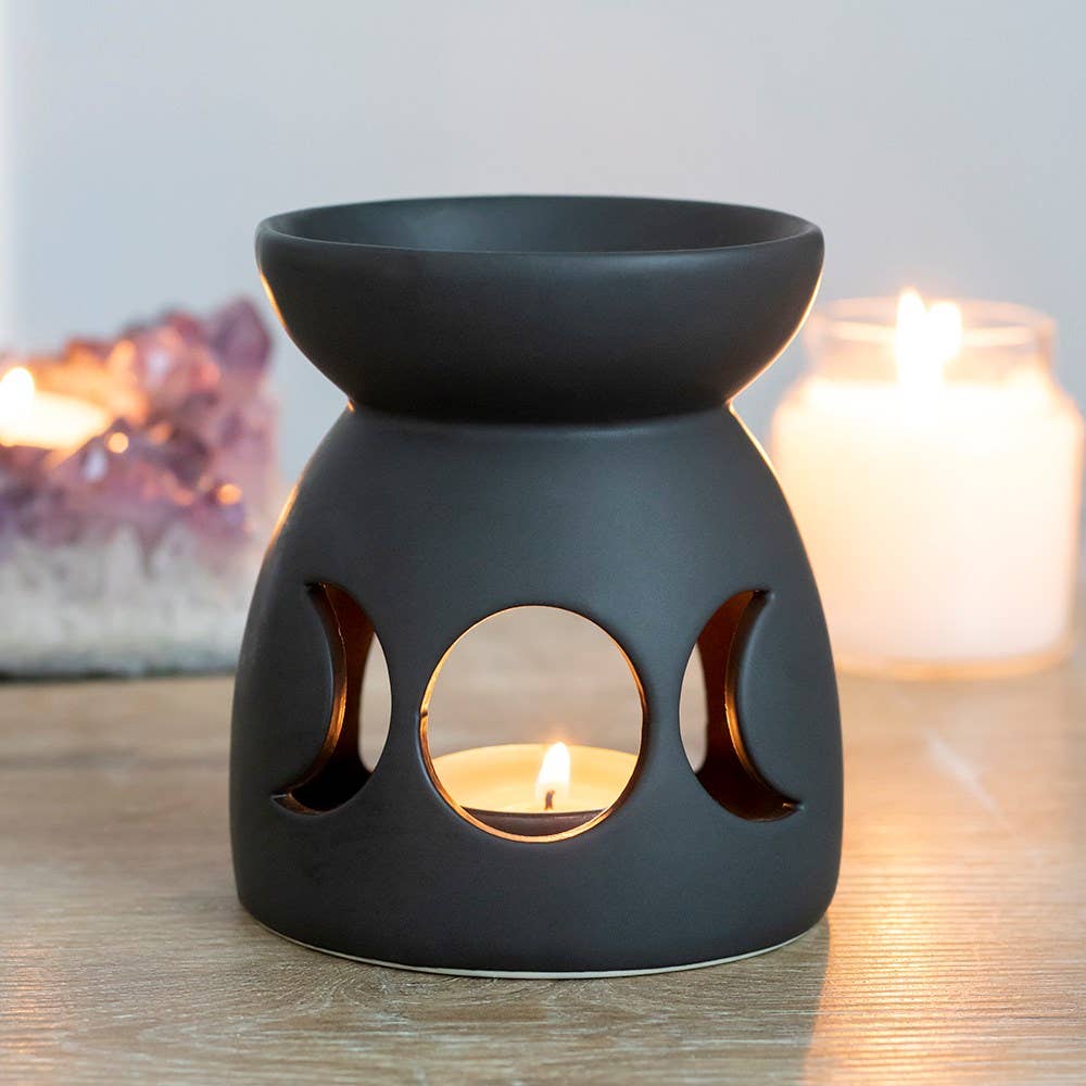 Something Different - Black Triple Moon Cut Out Oil Burner