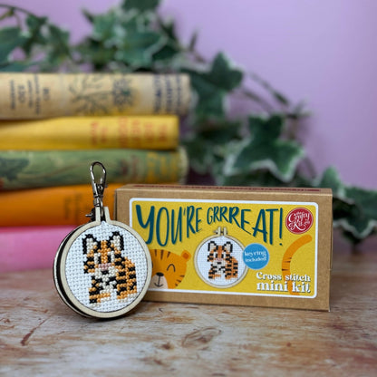 Mini Matchbox Kits - You're Grrreat! Mini Matchbox Cross Stitch Kit