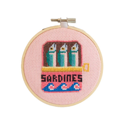 Cotton Clara Craft Kits & Supplies - Sardines Cross Stitch Kit