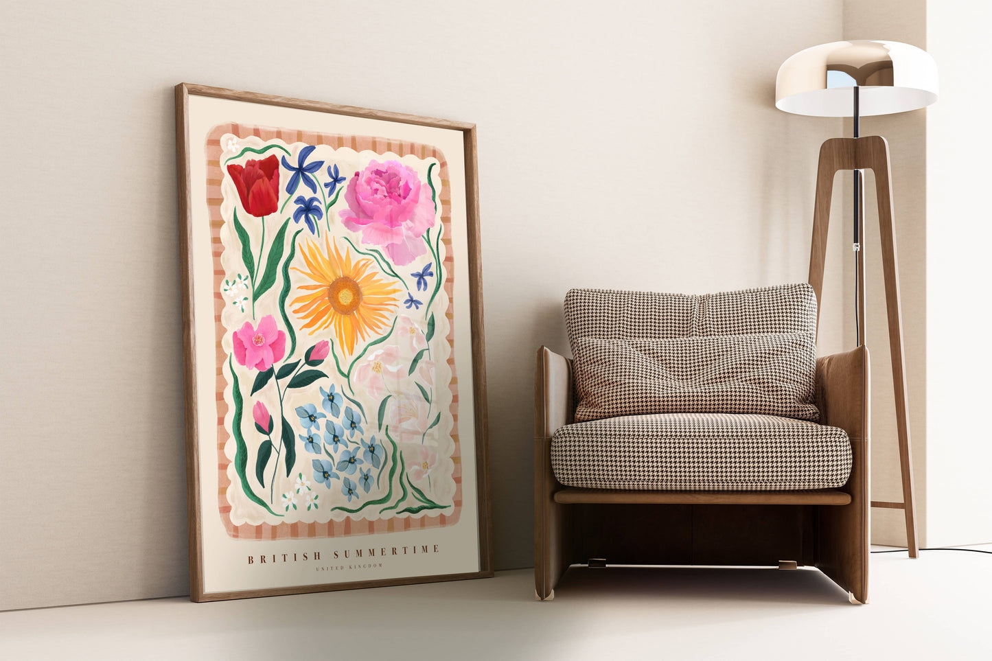 Kate Fox Design - British Summertime, Art Print, Colourful Art, Floral Art
