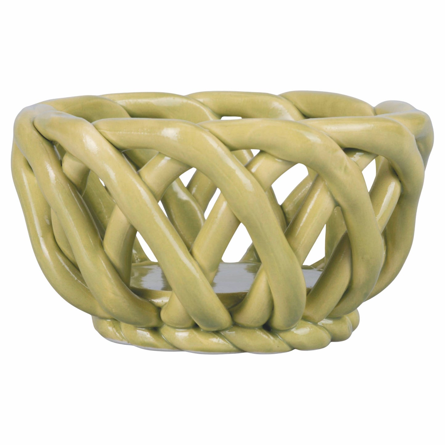 VdE Tivoli 1996 - 4 TONES ROUND BASKET 10X5.5 SAGE CERAMIC B
