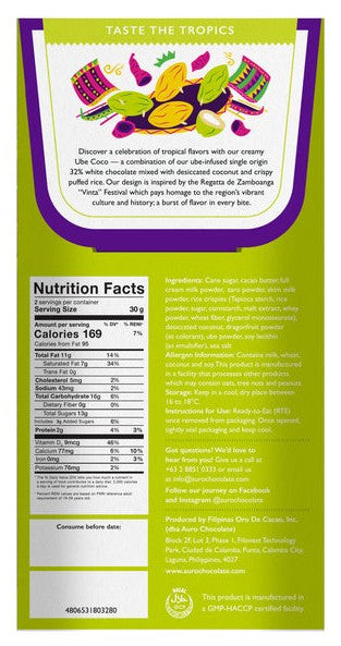 Auro 32% Ube Coco White Chocolate