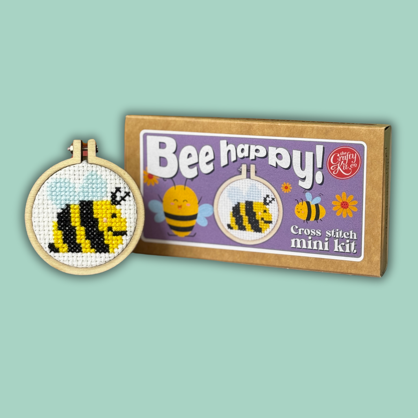 Mini Matchbox Kits - Bee Happy! Mini Matchbox Cross Stitch Kit