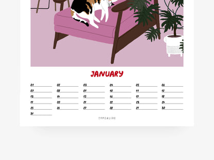 typealive - Wall Calendar / Petisfaction "Cats" No. 2
