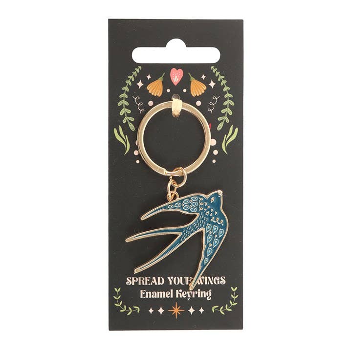 Something Different - Blue Spread Your Wings Swallow Keyring