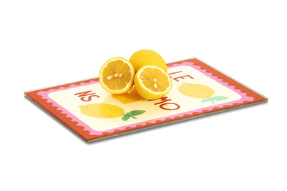 Zeller Present - Glass cutting board "Italian Lemons"