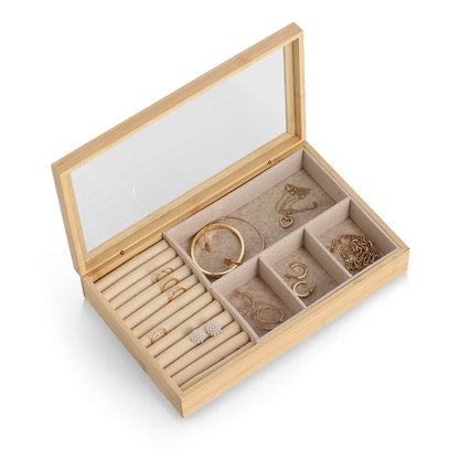 Zeller Present - Jewelry box, bamboo/MDF/glass FSC 100%