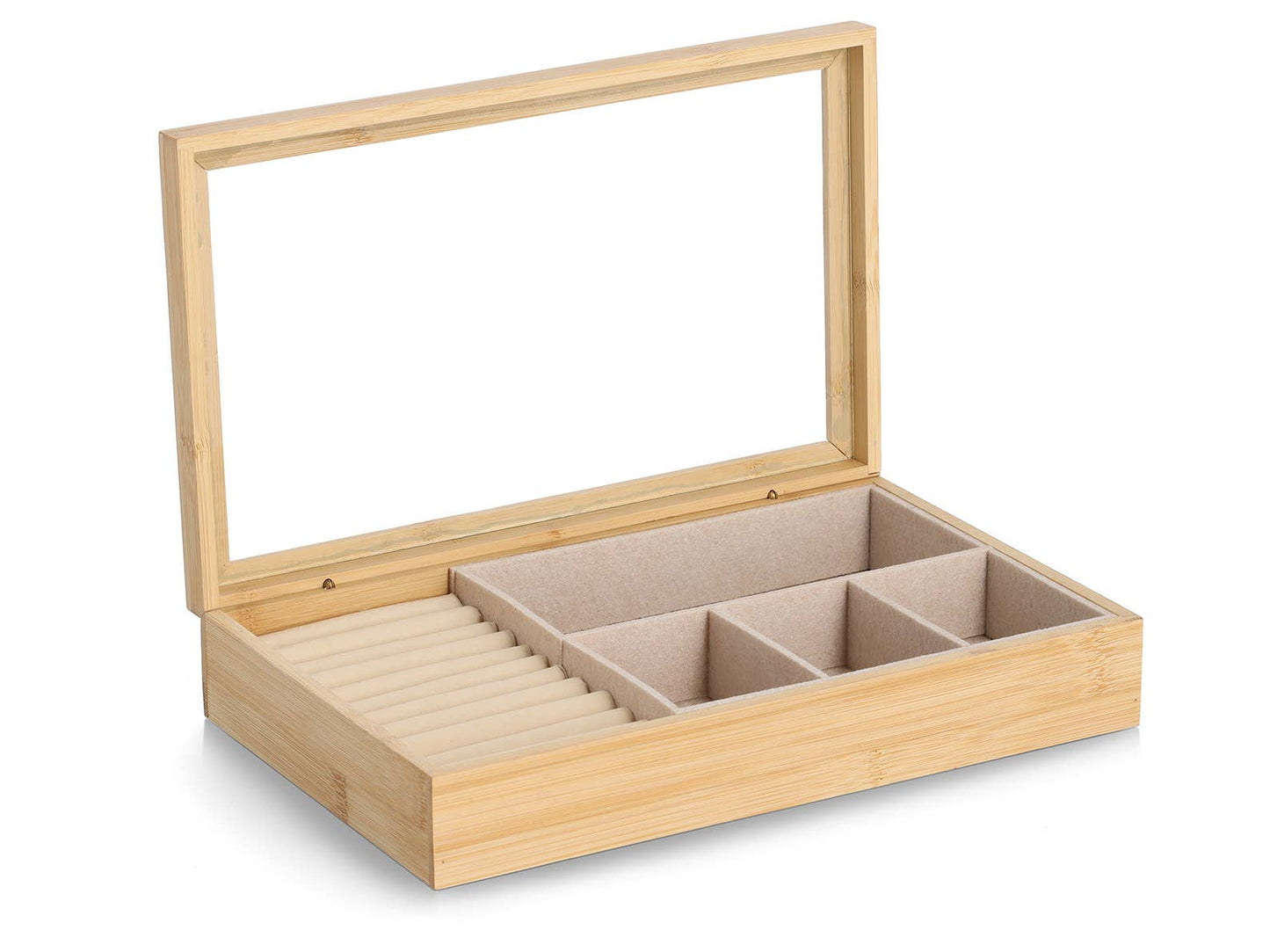 Zeller Present - Jewelry box, bamboo/MDF/glass FSC 100%