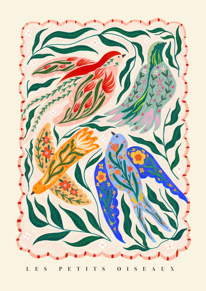 Kate Fox Design - Little Birds / Bird illustration / Botanical / Nursery Art