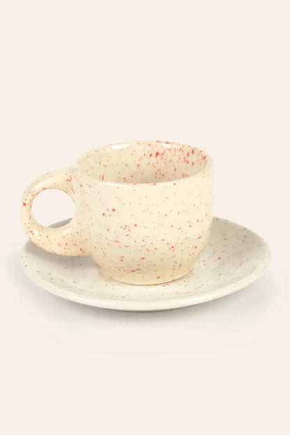 Calma House - Coffee Cup and Saucer (Set of 2 pcs) Red Chip