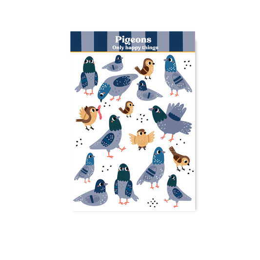 Only Happy Things Stationery - Stickersheet Pigeons A6