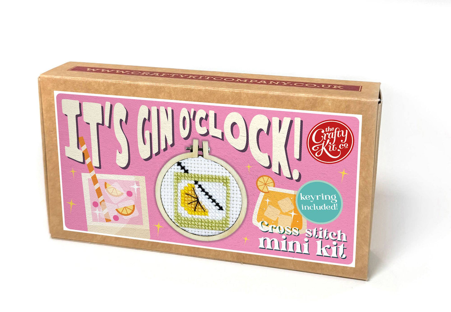 Mini Matchbox Kits - It's Gin O'Clock! Mini Matchbox Cross Stitch Kit