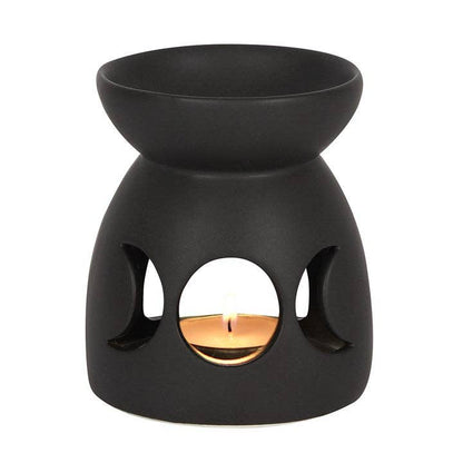 Something Different - Black Triple Moon Cut Out Oil Burner