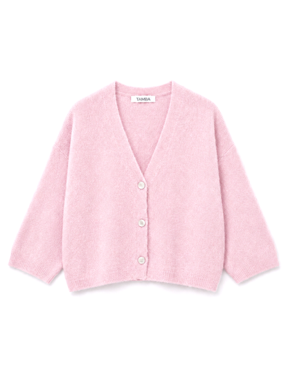TAMBA - Baby alpaca cardigan with 4/5 sleeves