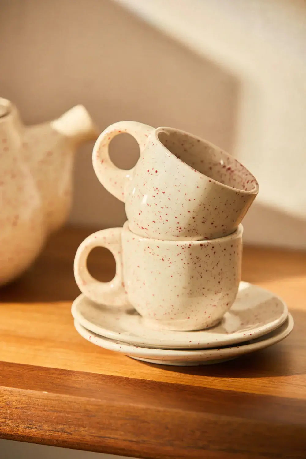 Calma House - Coffee Cup and Saucer (Set of 2 pcs) Red Chip