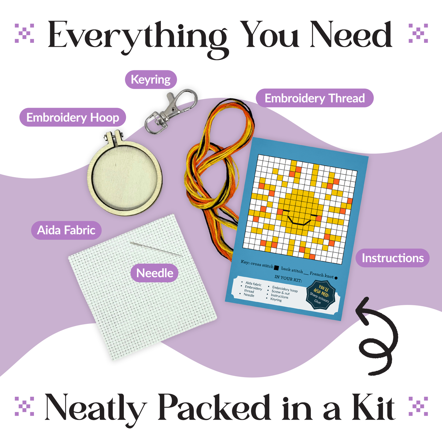 Mini Matchbox Kits - You Are My Sunshine Mini Matchbox Cross Stitch Kit