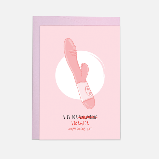 Kaart Blanche - V is for vibrator greeting card