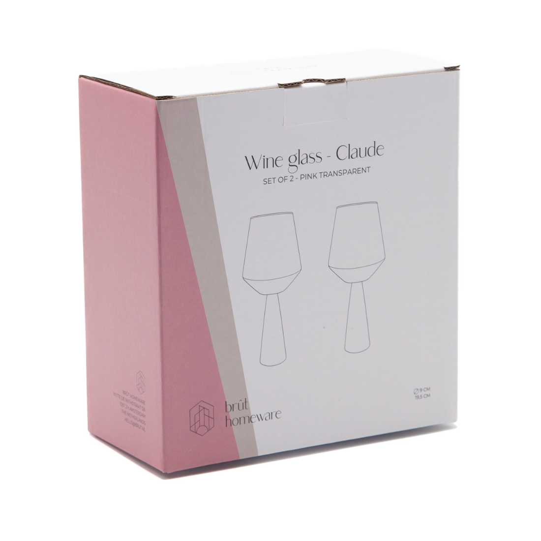 Brût Home and Glassware - Wine Glass Claude | Set of 2 | Wine glass set | pink