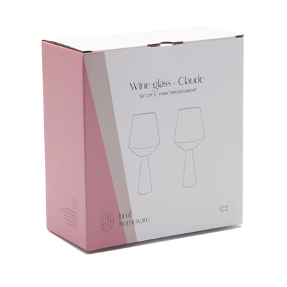 Brût Home and Glassware - Wine Glass Claude | Set of 2 | Wine glass set | pink