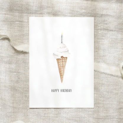 Leo La Douce- Postcard - Ice cream candle