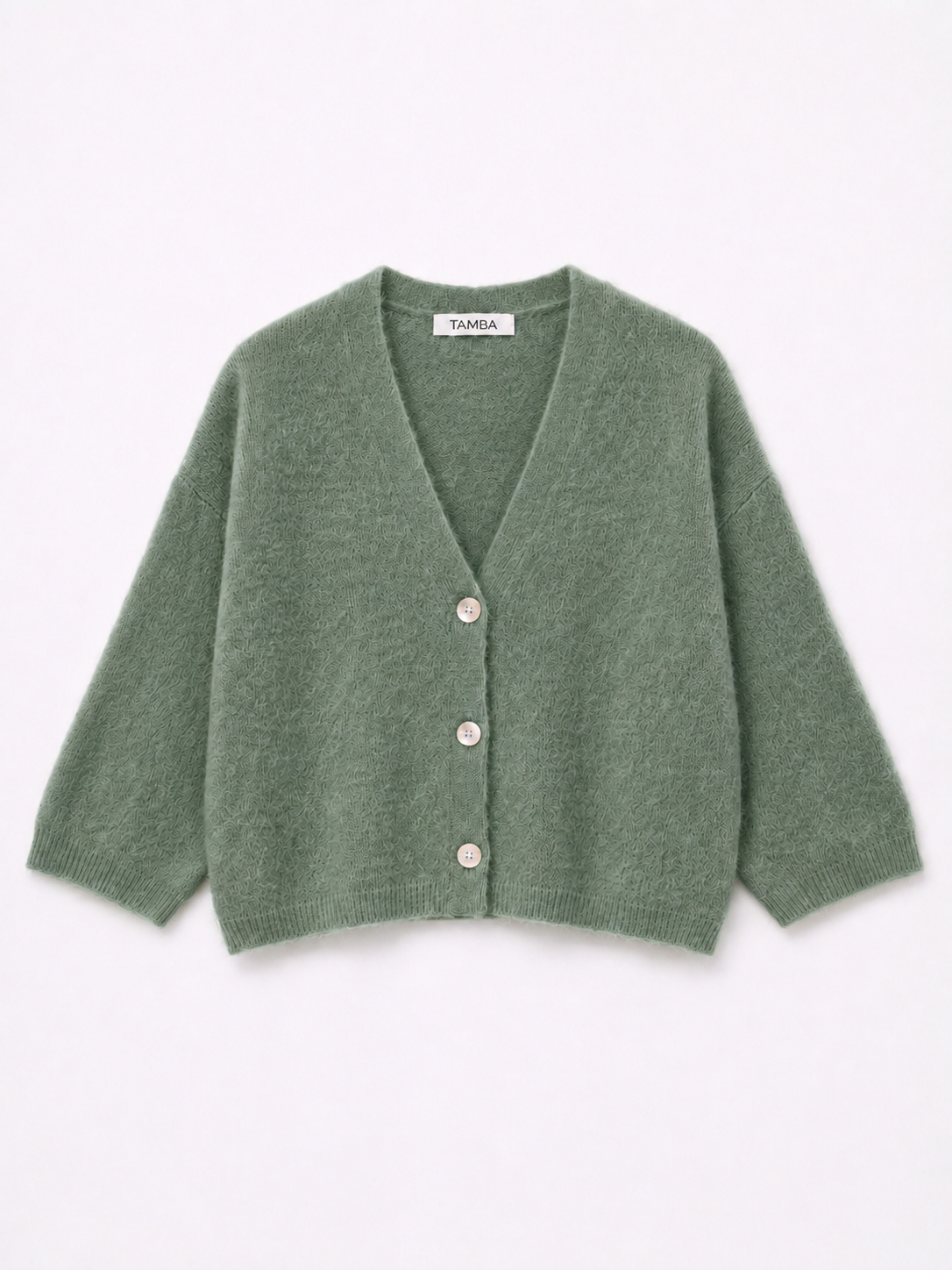 TAMBA - Baby alpaca cardigan with 4/5 sleeves