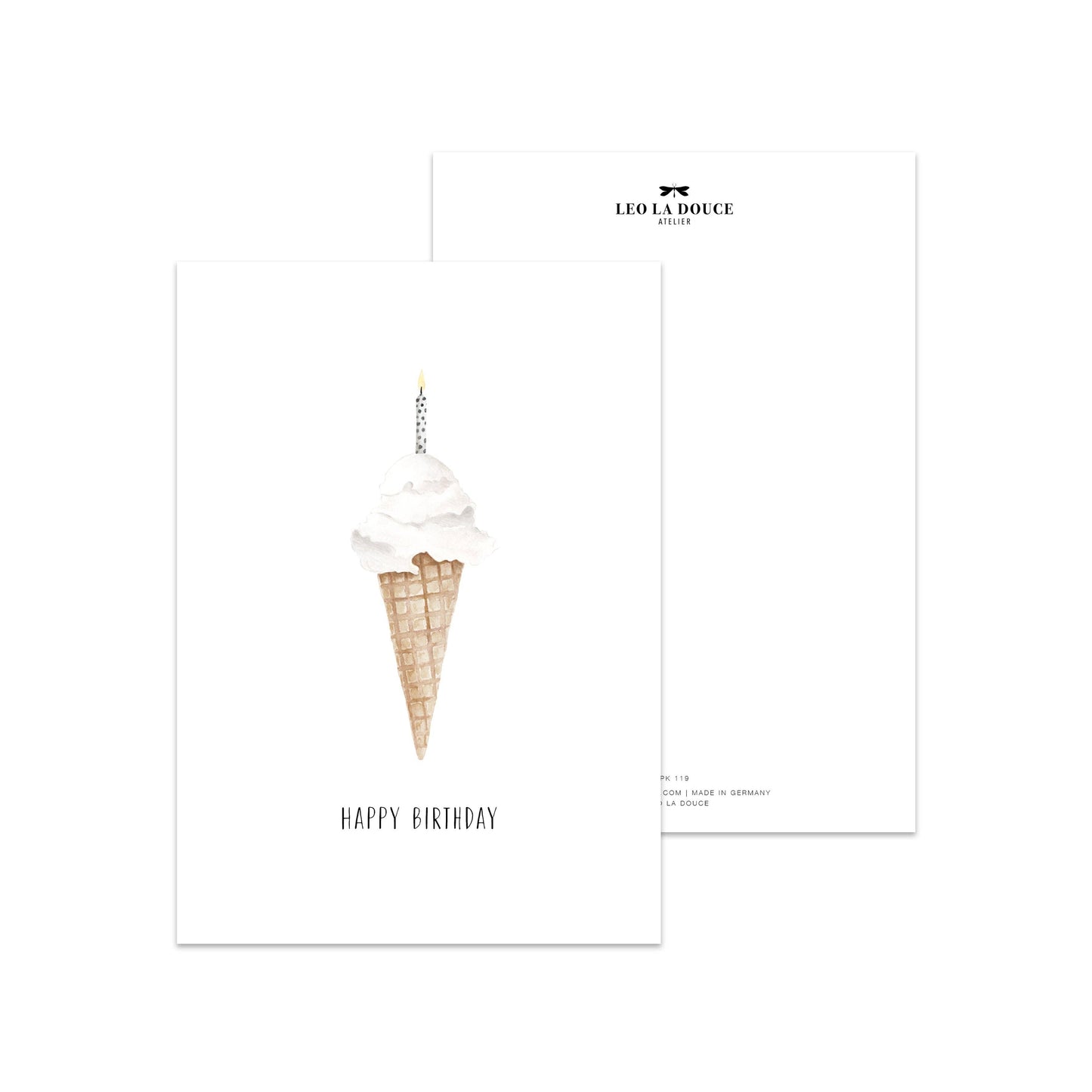 Leo La Douce- Postcard - Ice cream candle