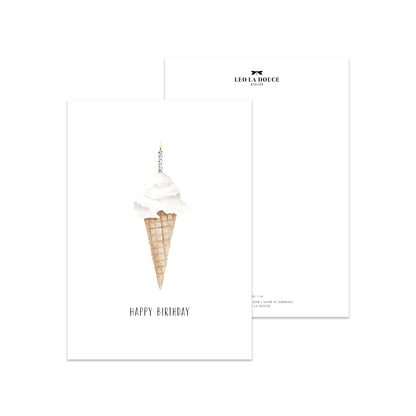 Leo La Douce- Postcard - Ice cream candle