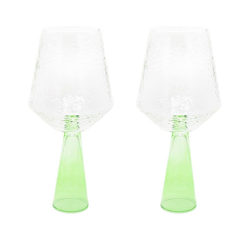 Brût Home and Glassware - Wine Glass Claude | Set of 2 | Wine glass set | green