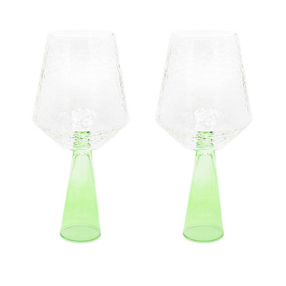 Brût Home and Glassware - Wine Glass Claude | Set of 2 | Wine glass set | green