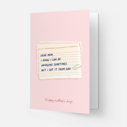 Kaart Blanche - Mom note - greeting card